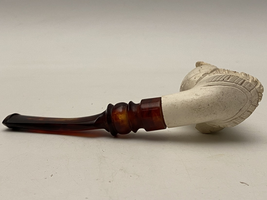 ESKİŞEHİR LÜLE TAŞINDAN EL İŞLEMELİ SÜRAT FÜGÜRLÜ PİPO 