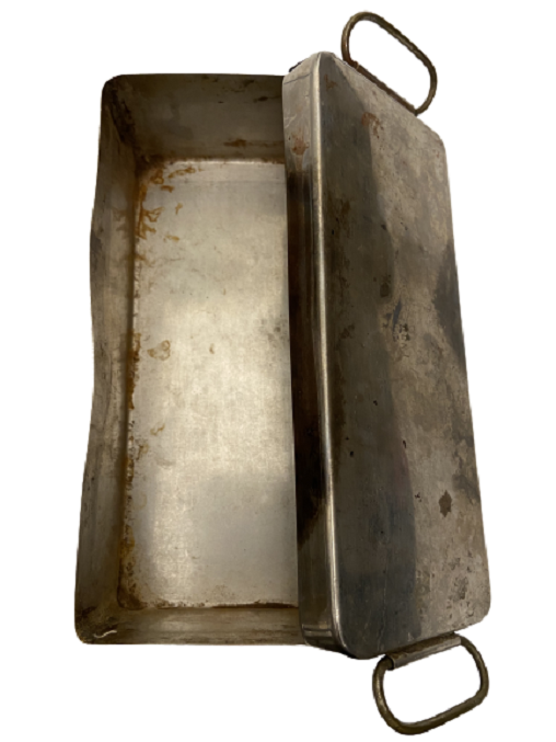 1950 PİRİNC KROM KAPLAMA METAL TIBBI STERİL KAPAKLI KULPLU KUTU OCAK ÜZERİNDE KULLANILAN