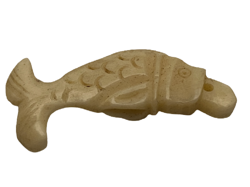 OSMANLI KISMET BEREKET DOSTLUK KARDEŞLİK TİMSALİ BEKTAŞİ KEMİK EL YAPIM BALIK FORMUNDA TAKI VEYA  KOLYE UCU