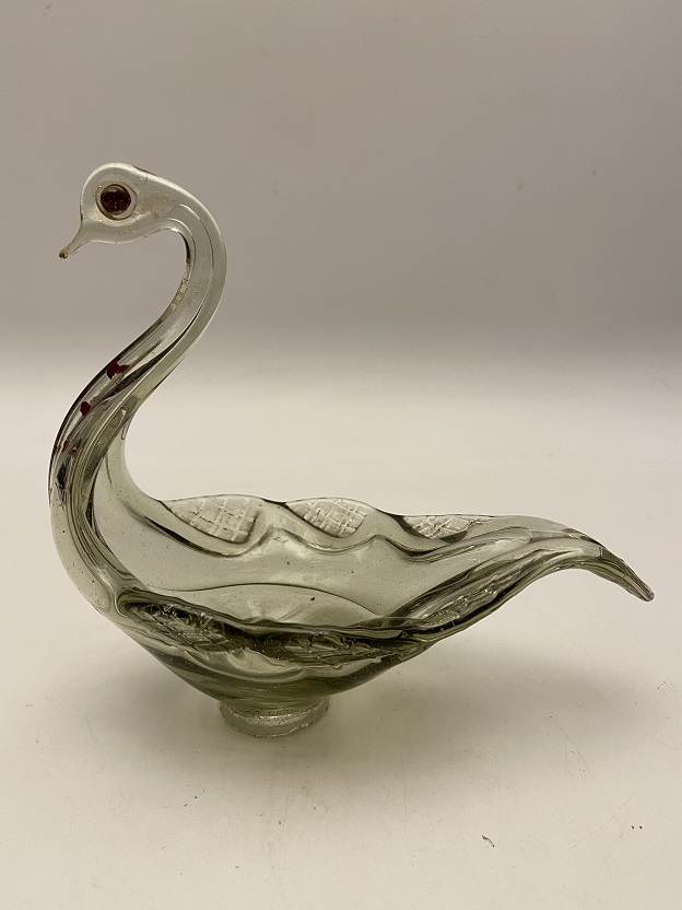 OSMANLI EL İŞİ KESME KOPARMA  KUĞU FORMUNDA CAM ŞEKERLİK