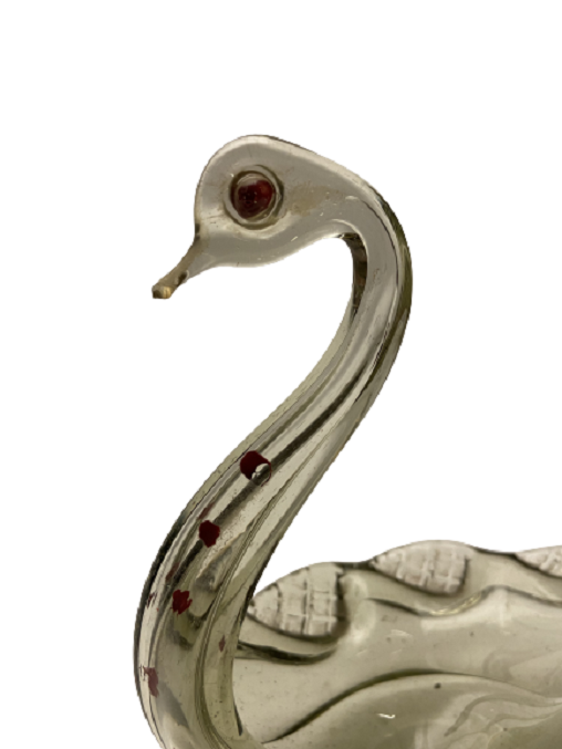 OSMANLI EL İŞİ KESME KOPARMA  KUĞU FORMUNDA CAM ŞEKERLİK