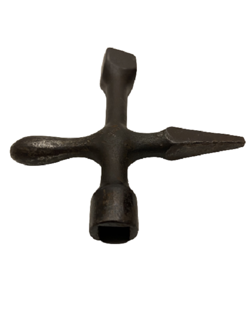 TCDDY OSMANLI EL YAPIM TRENLERDE  MAKİNİST VE MEMURLARIN KONTROL İÇİN HER YERİ ACMA KAPAMA DEMİR COK İŞLEMLİ ANAHTAR