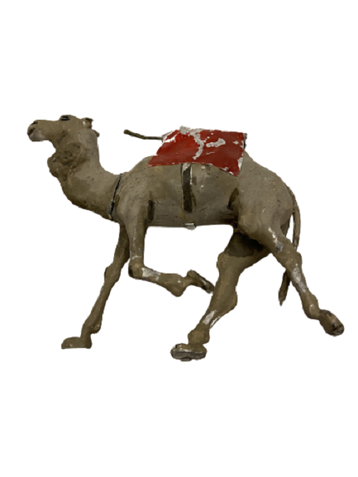 KURŞUN DÖKÜM EL BOYOMA HÖRGÜCLÜ EGER KUŞANMIŞ DEVE FİGÜRÜ