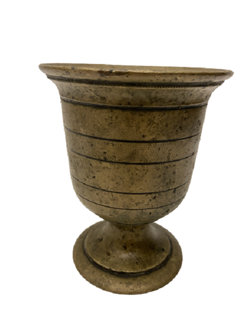 ÜZERİ SIRALI İŞLEMELİ PİRİNÇ KOLLU HAVAN