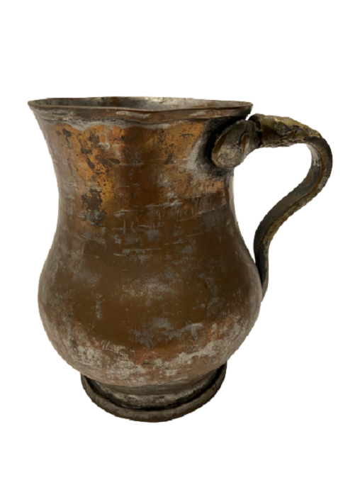 OSMANLI EL İŞİ DÖVME BAKIR PİRİNC KULPLU AYRAN İÇİLEN MAŞRAPA