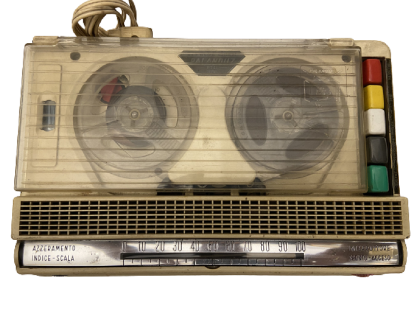 1960 İTALYAN GELOSO G258 PALANDUZ LANBALI BAKALİT RENKLİ DÜGMELİ MARAKA BANT CALAR VE SES KAYIT ALMA CİHAZI