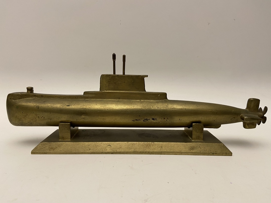  1960 PİRİNÇ DÖKÜM ALT KAİDELİ USTA İŞİ EL YAPIM  EL TESVİYE İŞİ ERTUGRUL DENİZALTI MAKETİ