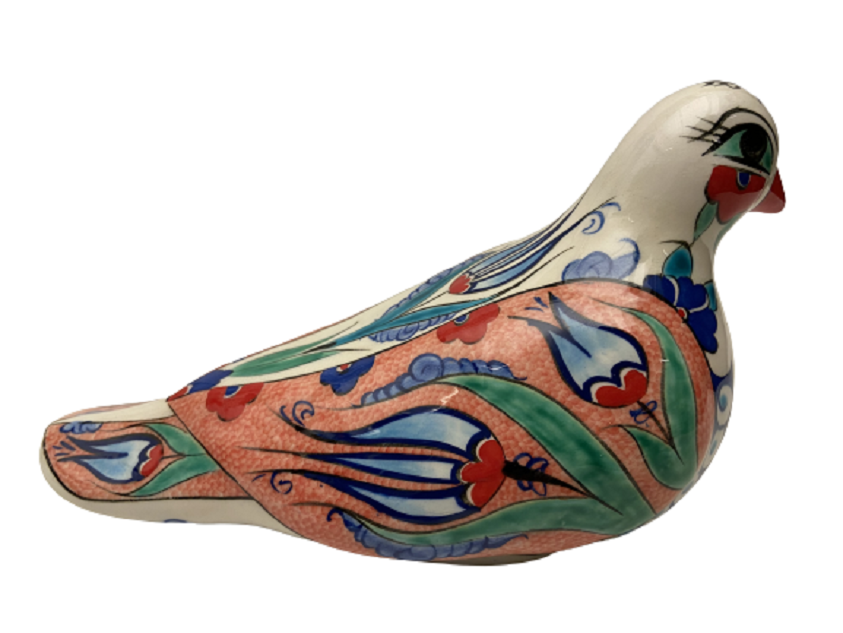 KUTAHYA SERAMİK EL BOYAMA GÜVERCİN KUŞ BİBLOSU