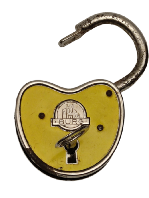 ALMAN BURG GERMANY DEP CELİK ÜZERİ SARI BOYALI ANAHTARLI ASMA KİLİT