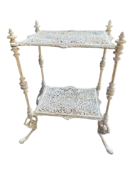 DÖKÜM 4 AYAKLI KOPLE ARNAVU İŞLEMELİ  BEYAZ BOYALI SOKÜLEBİLİNEN CİFT KAT YAN SEHBA