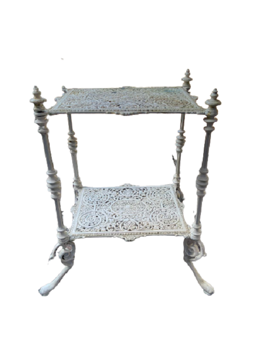 DÖKÜM 4 AYAKLI KOPLE ARNAVU İŞLEMELİ  BEYAZ BOYALI SOKÜLEBİLİNEN CİFT KAT YAN SEHBA