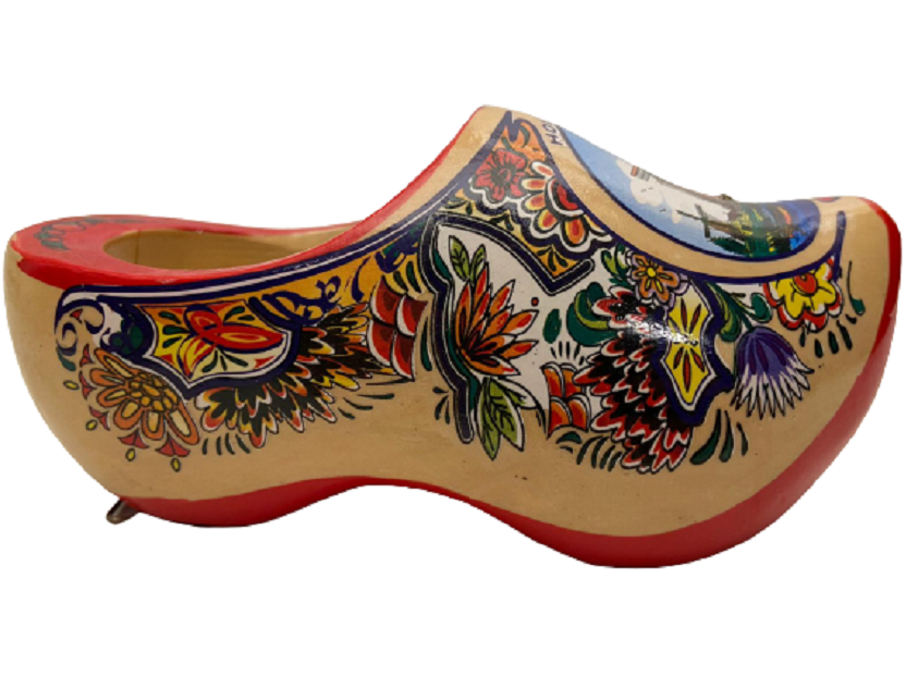 EL BOYAMA HOLLANDA  RESİMLİ TAHTA AYAKKABI FORMUNDA DUVARA ASMALI ELBİSE TEMİZLEME FIRÇASI