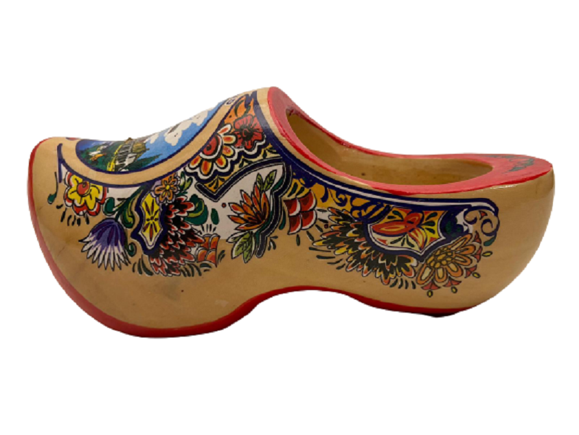 EL BOYAMA HOLLANDA  RESİMLİ TAHTA AYAKKABI FORMUNDA DUVARA ASMALI ELBİSE TEMİZLEME FIRÇASI