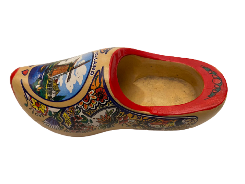 EL BOYAMA HOLLANDA  RESİMLİ TAHTA AYAKKABI FORMUNDA DUVARA ASMALI ELBİSE TEMİZLEME FIRÇASI