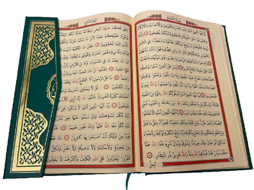 TIG İŞİ EL ÖRGÜSÜ KILIFLI MUSAF KABI İÇERSİNDE KURAN-I KERİM MEVCUTTUR 