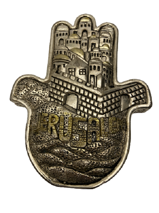 JERUSALEM (KUDÜS) YAZILI METAL SÜS OBJESİ 925 GÜMÜŞ KAPLAMA