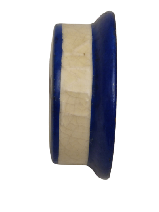 1920 AVRUPA  ÜZERİ  İNSİYALLİ MAVİ KREM KIRMIZI RENKLERDE SERAMİK MASA ÜZERİ KAĞIT AĞIRLIĞI