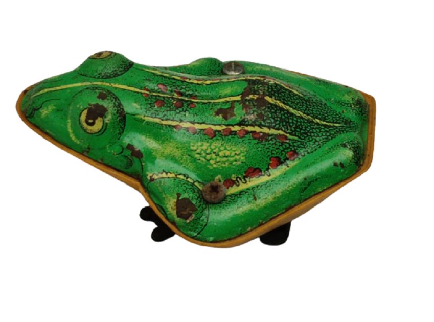 KURMALI MEKANİK TENEKE ZIPLAYARAK GİDEN HAREKETLİ  KURBAĞA OYUNCAK