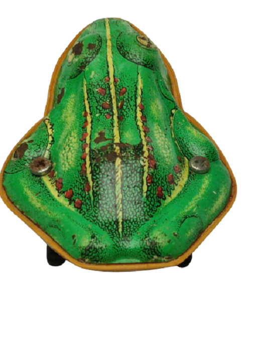 KURMALI MEKANİK TENEKE ZIPLAYARAK GİDEN HAREKETLİ  KURBAĞA OYUNCAK