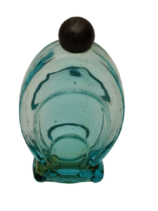 MAVİ CAM ŞİŞE ETİKETSİZ YERLİ BAKALİT KAPAKLI KOLONYA ŞİŞESİ 