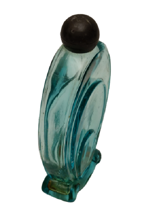 MAVİ CAM ŞİŞE ETİKETSİZ YERLİ BAKALİT KAPAKLI KOLONYA ŞİŞESİ 