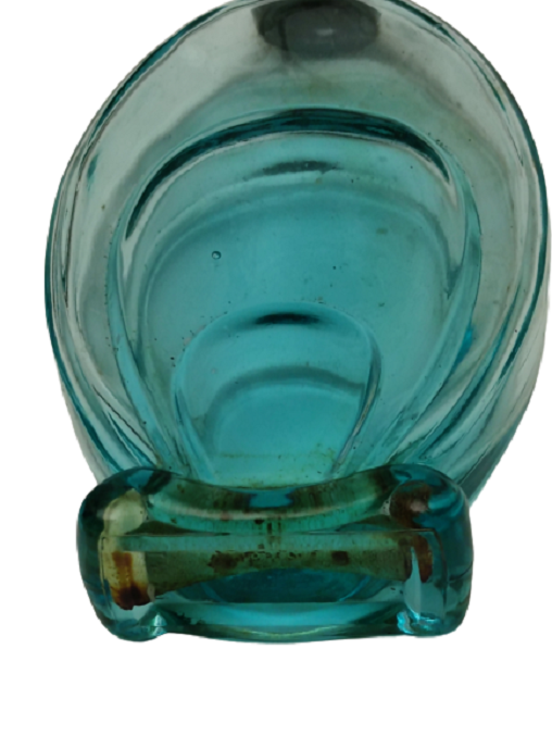MAVİ CAM ŞİŞE ETİKETSİZ YERLİ BAKALİT KAPAKLI KOLONYA ŞİŞESİ 