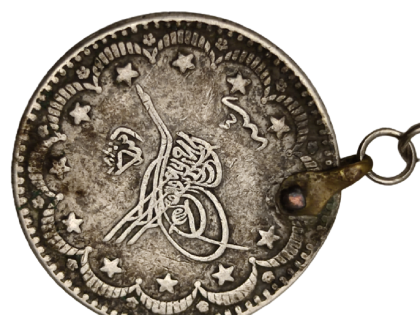 OSMANLI TUĞRALI 3 ADET GÜMÜŞ PARALI  ÖZEL TASARIM KOLYE 