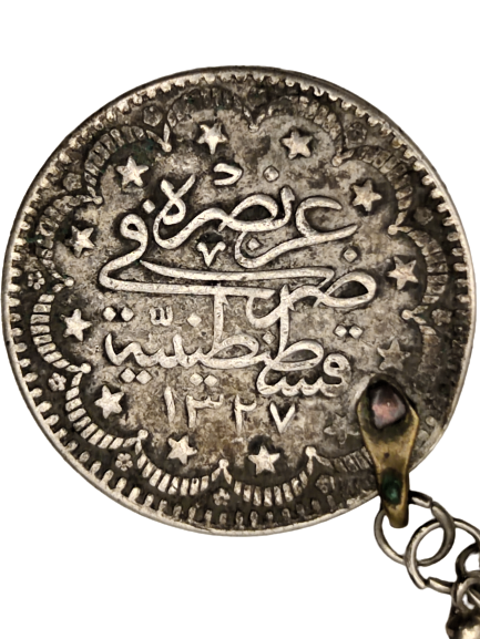 OSMANLI TUĞRALI 3 ADET GÜMÜŞ PARALI  ÖZEL TASARIM KOLYE 