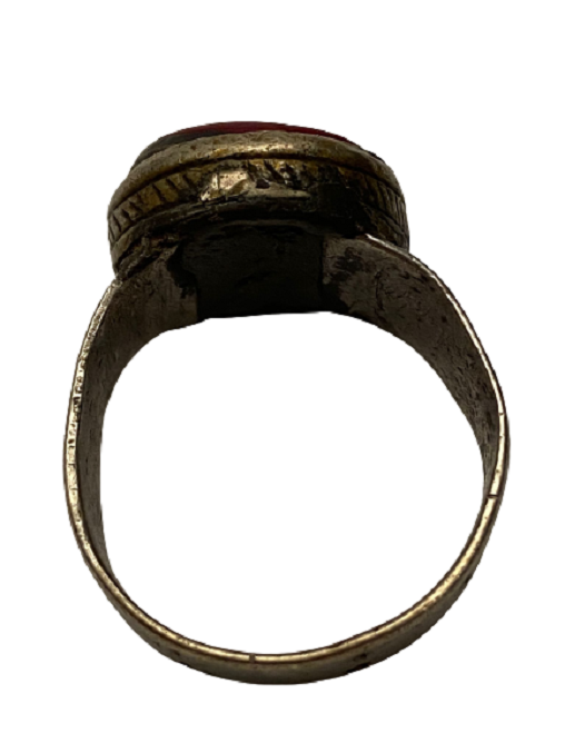 OSMANLI  YÜZÜK TAŞINA AY YILDIZ KAZILI TÜRK SİMGELİ GÜMÜŞ YÜZÜK 