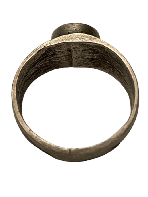 OSMANLI ÖZEL TASARIM ÜZERİ SAVATLI VE KALEM İŞLİ GÜMÜŞ DAVUT YILDIZI DESENLİ EL YAPIM TASARIM YÜZÜK