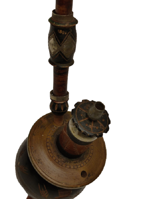 1950 AHŞAP TAMAMI  EL YAPIMI EL GÜMÜŞ İŞLEME KEYF NARGİLE