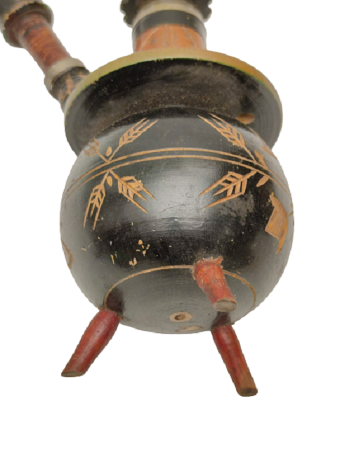 1950 AHŞAP TAMAMI  EL YAPIMI EL GÜMÜŞ İŞLEME KEYF NARGİLE