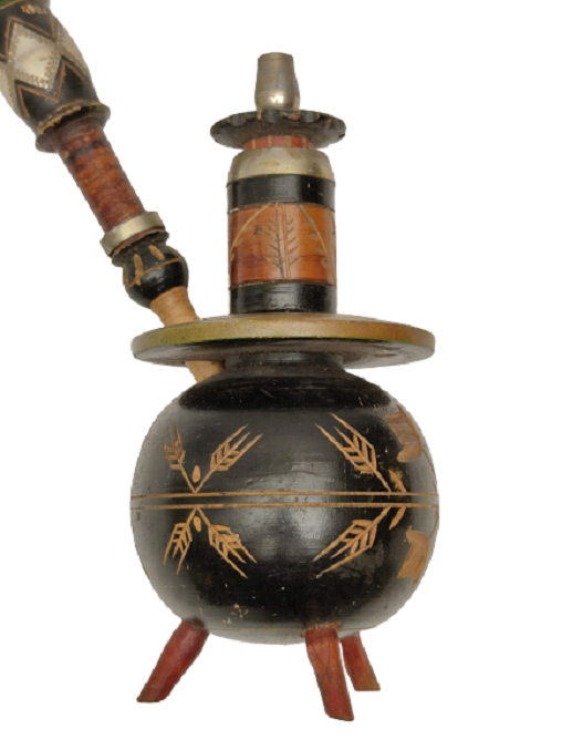 1950 AHŞAP TAMAMI  EL YAPIMI EL GÜMÜŞ İŞLEME KEYF NARGİLE