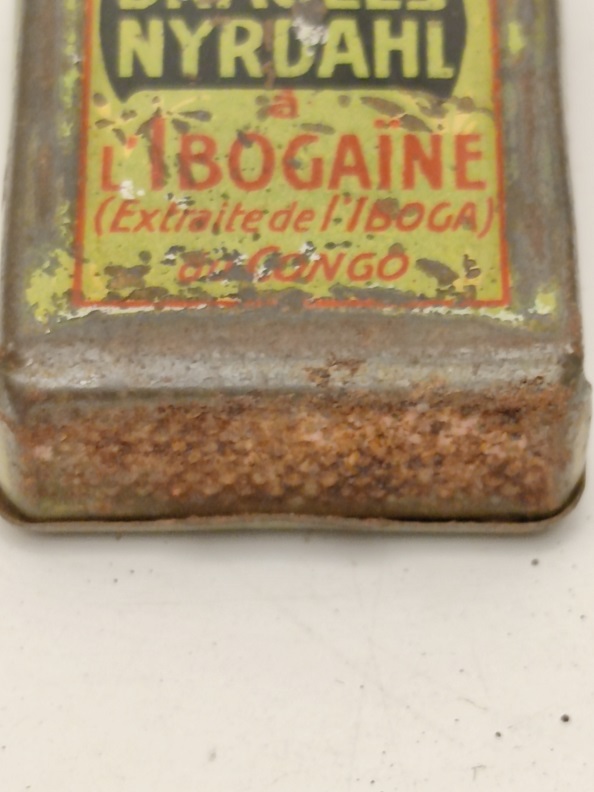 DRAGEES NYRDAHL IBOGAINE İLAÇ REKLAMLI TENEKE KAPAKLI KİBRİT KUTUSU