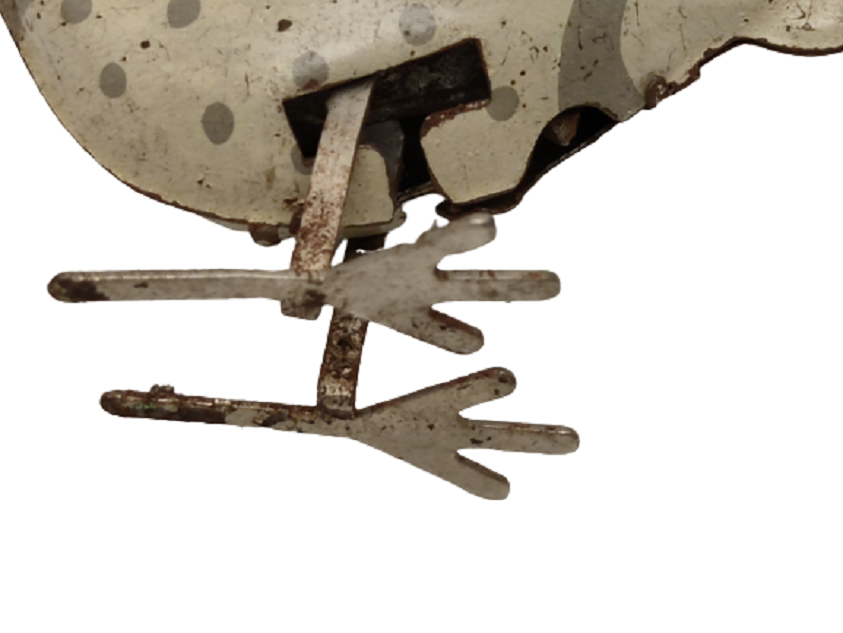 1960 KURMALI TENEKE MEKANİK ZIPLAYARAK GİDEN HOROZ OYUNCAK