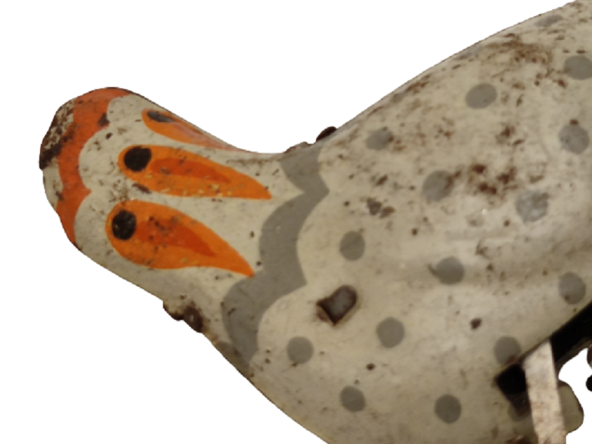 1960 KURMALI TENEKE MEKANİK ZIPLAYARAK GİDEN HOROZ OYUNCAK