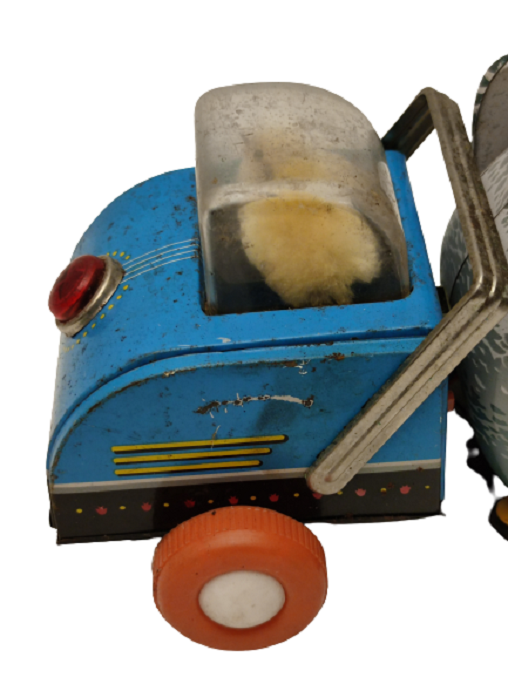 TENEKE BEBEK ARABASI  KULLANAN YUMURTLAYAN  TAVUK ŞEKLİNDE TENEKE PİLLİ OYUNCAK