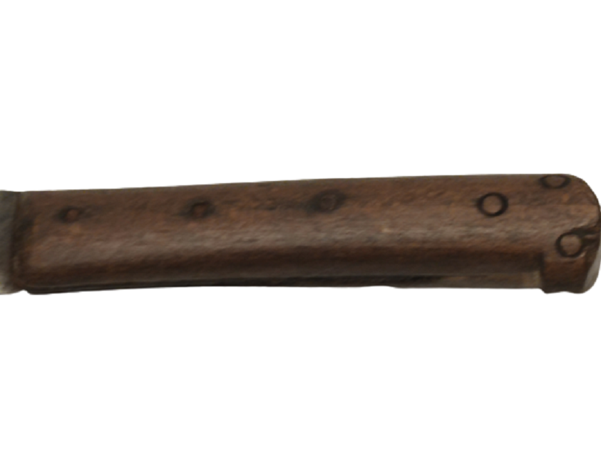 OSMANLI ERMENİ İŞİ AHŞAP TUTAC SICAK DÖVME CELİK UC ÜZERİ MOTİFLİ KINSIZ KAMA