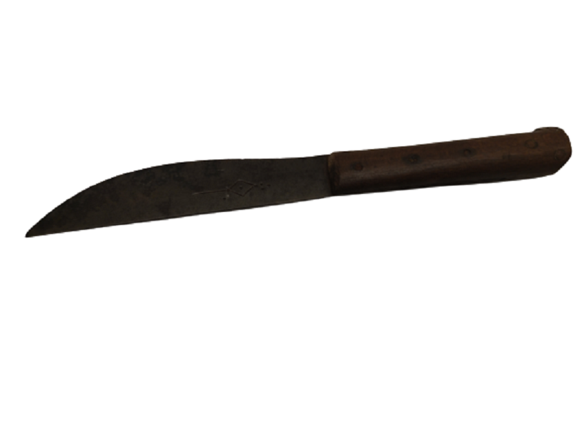 OSMANLI ERMENİ İŞİ AHŞAP TUTAC SICAK DÖVME CELİK UC ÜZERİ MOTİFLİ KINSIZ KAMA
