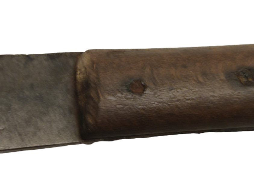 OSMANLI ERMENİ İŞİ AHŞAP TUTAC SICAK DÖVME CELİK UC ÜZERİ MOTİFLİ KINSIZ KAMA