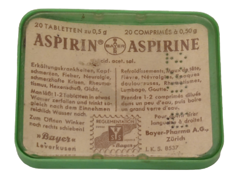 1960 BAYER LEVERKUSEN ASPIRIN İLAÇ KUTUSU CEPDE TAŞINAN 