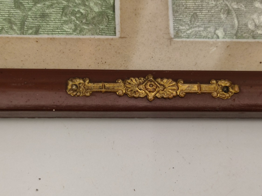 1950 FIRANSIZ ÇİFT RESİM KOYULABİLEN FOTOĞRAF ÇERÇEVESİ KENARLAR VE KÖŞELER PİRİNC SÜSLEME