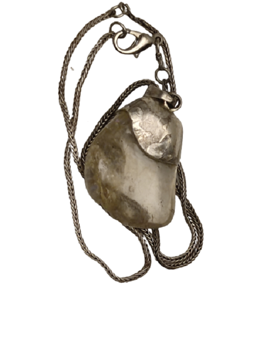 İRİ BOYDA NECEF TAŞI EL YAPIM ÖZEL TASARIM KOLYE