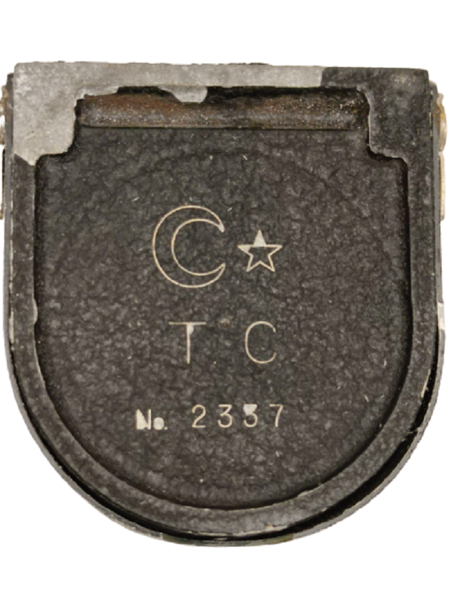 T.C. NO 2337 İSTİKAMET KATLANABİLİR DERİ ÇANTALI  METAL ASKERİ PUSULA