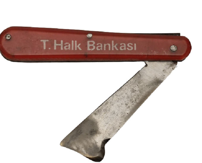 1960 TÜRK HALK BANKASI MUDİLERİNE VERDİGİ AGAC BUDAMA AŞI YAPMADA KULLANILAN ÇAKI