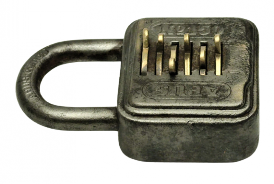 VİNTAGE ABUS COMBİ NO 150 / 40 MM D.B.P-DBGM GERMANY KOMBİNASYONLU  ŞİFRELİ CELİK ASMA KİLİT