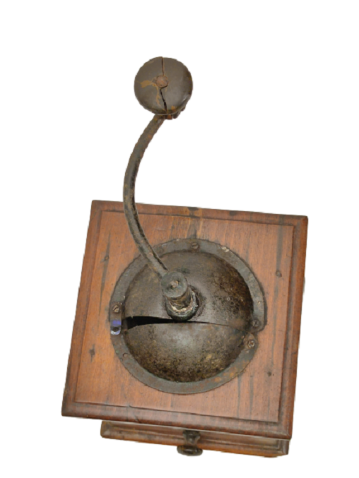 VİNTAGE AHŞAP KASA METAL MEKANİK AKSAMLI EL İLE CEVİRMELİ KAHVE ÖGÜTME DEĞİRMENİ