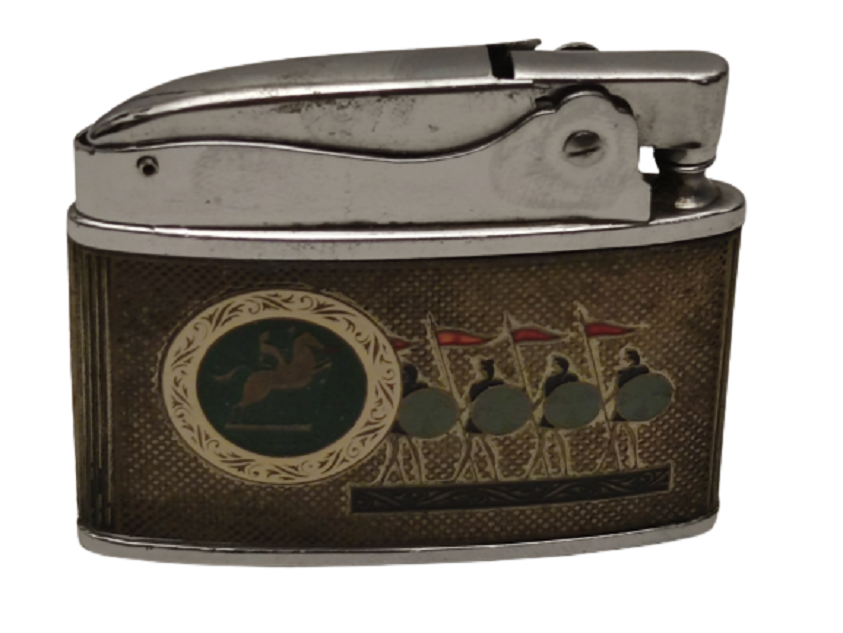 1970 VİNTAGE ATLAS LİTE BENZİNLİ LİGHTER ÇAKMAK ÜZERİ SOUK MİNE MISIR FÜGÜRLER 