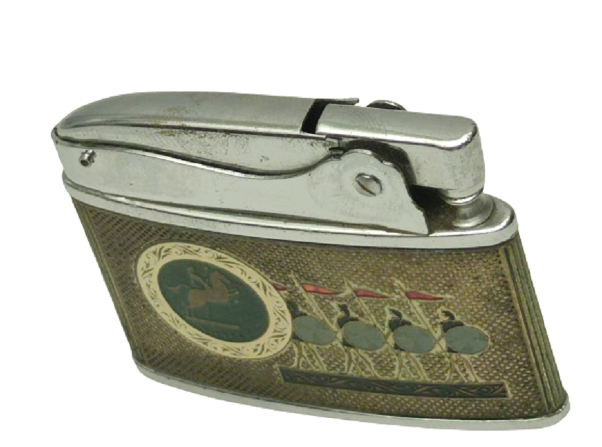 1970 VİNTAGE ATLAS LİTE BENZİNLİ LİGHTER ÇAKMAK ÜZERİ SOUK MİNE MISIR FÜGÜRLER 