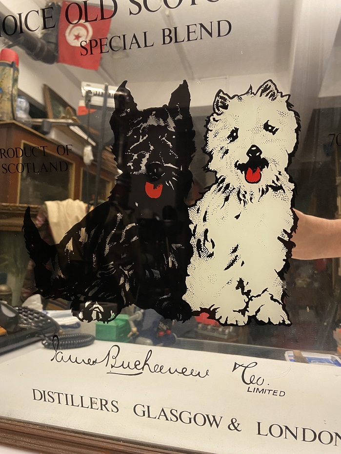 BLACK & WHİTE BUCHANAN'S CHOICE OLD SCOTCH WHISKEY MİRROR ADVERTİSEMENT CAM ALTI AYNALI REKLAM TABELASI  